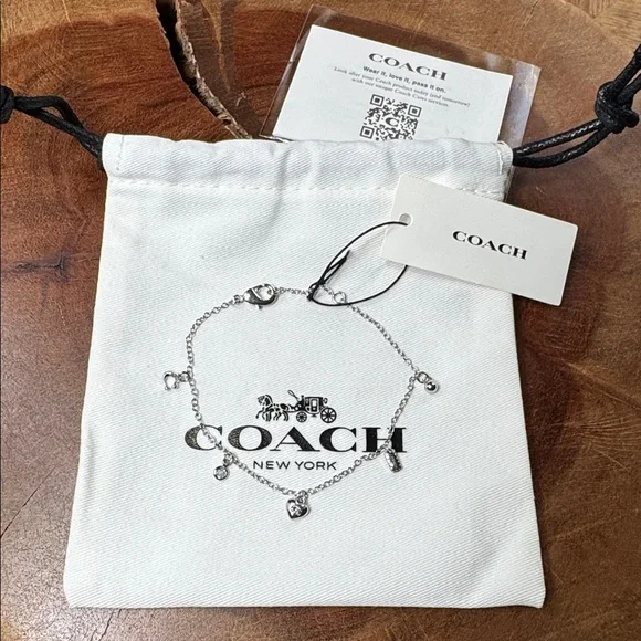 NWT COACH MINI CHARM BRACELET WITH DUST BAG - Picture 2 of 6